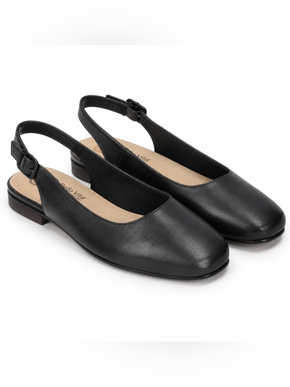 NWOT Bella Vita Mary Jane Flats Black Leather Comfort Shoes Women’s 8
